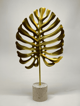 Luxury Golden Monstera Leaf Table Decor
